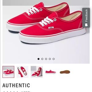 Authentic red vans